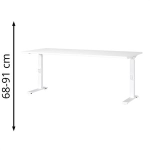 Germania Schreibtisch Mailand, 7912-84, weiß, höhenverstellbar, 180 x 68-91 x 80 cm