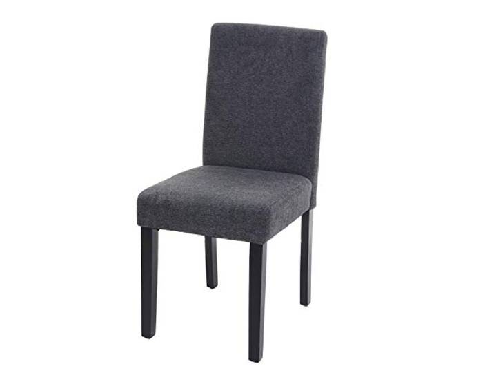 CHEFGASTRO Esszimmerstuhl klassisch und zeitlos HxBxT 90x43x56cm Sitzhöhe 45cm Stoff/Textil dunkle Beine Anthrazitgrau Küchenstuhl Stuhl