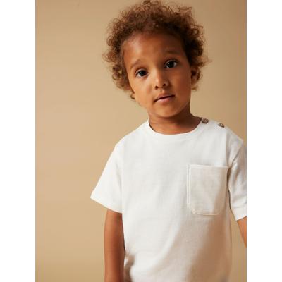 T-Shirt LIL' ATELIER "NMMDOLAN SS LOOSE TOP LIL NOOS", Jungen, Gr. 122/128, weiß (coconut milk), Jersey, Obermaterial: 100% Baumwolle, unifarben, normal normal, Rundhals, Shirts T-Shirt, Baumwolle, regular fit