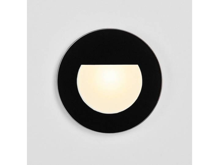 BRUMBERG Wall Kit68 Einbaulampe flach rund schwarz, schwarz, für Flurbereich, Aluminium, Wandeinbaustrahler