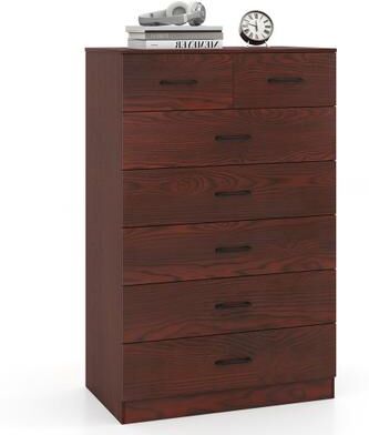 Costway Wooden Chest of Drawers with Anti-toppling Device and Metal Handles