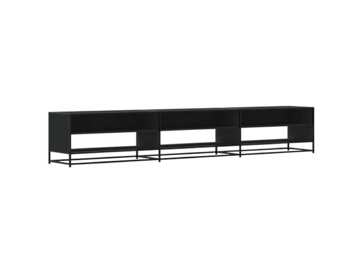 GKHPYURE TV-Schrank Schwarz 270 x 40 x 46 cm Spanplatte 6 Einlegeböden, Kapazität 70 kg, Gestell aus Metall, einfache Reinigung