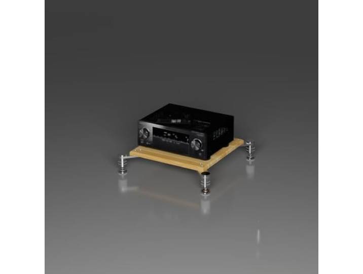 YHTCSXMD HiFi Rack, Audio Rack, 1–4 Ebenen mit dicken Holzablagen Modulares Design mit Entkopplungsspitzen für Verstärker und HiFi-Geräte, ideal für Medienbereiche und HiFi-Hörräume