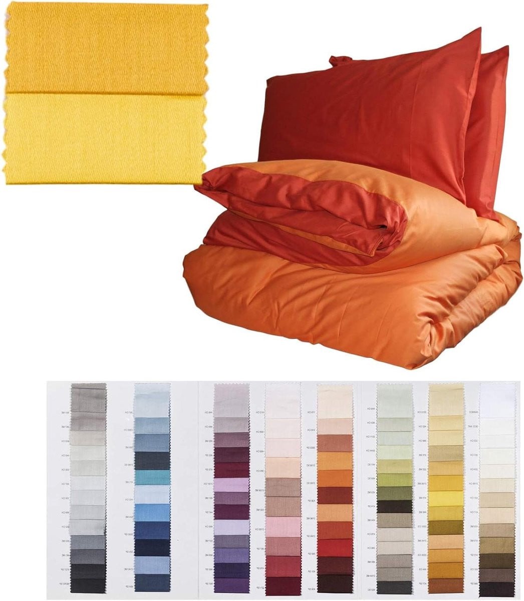 Dekbedovertrek Set Geel Pompoen 160x200 cm