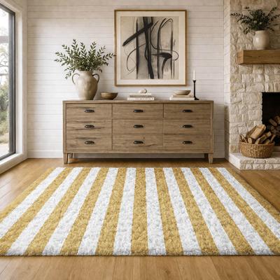 Addison Rugs Premium Washable Super Soft Harbor Stripe Dream Shag Rug