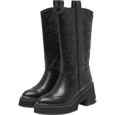 Stiefel BUFFALO "Buffalo BULL BOOT MID - VEGAN NAPPA", Damen, Gr. 39, schwarz, Polyurethan, unifarben, Schuhe Stiefel