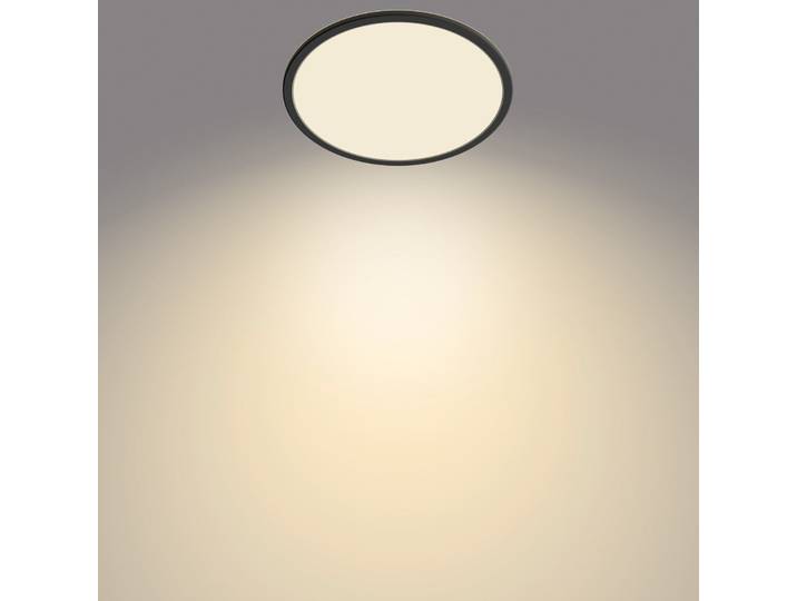 SuperSlim LED-Deckenlampe schwarz, Ø 29,5 cm, IP44 - Philips - Badezimmer - Metall - Rund