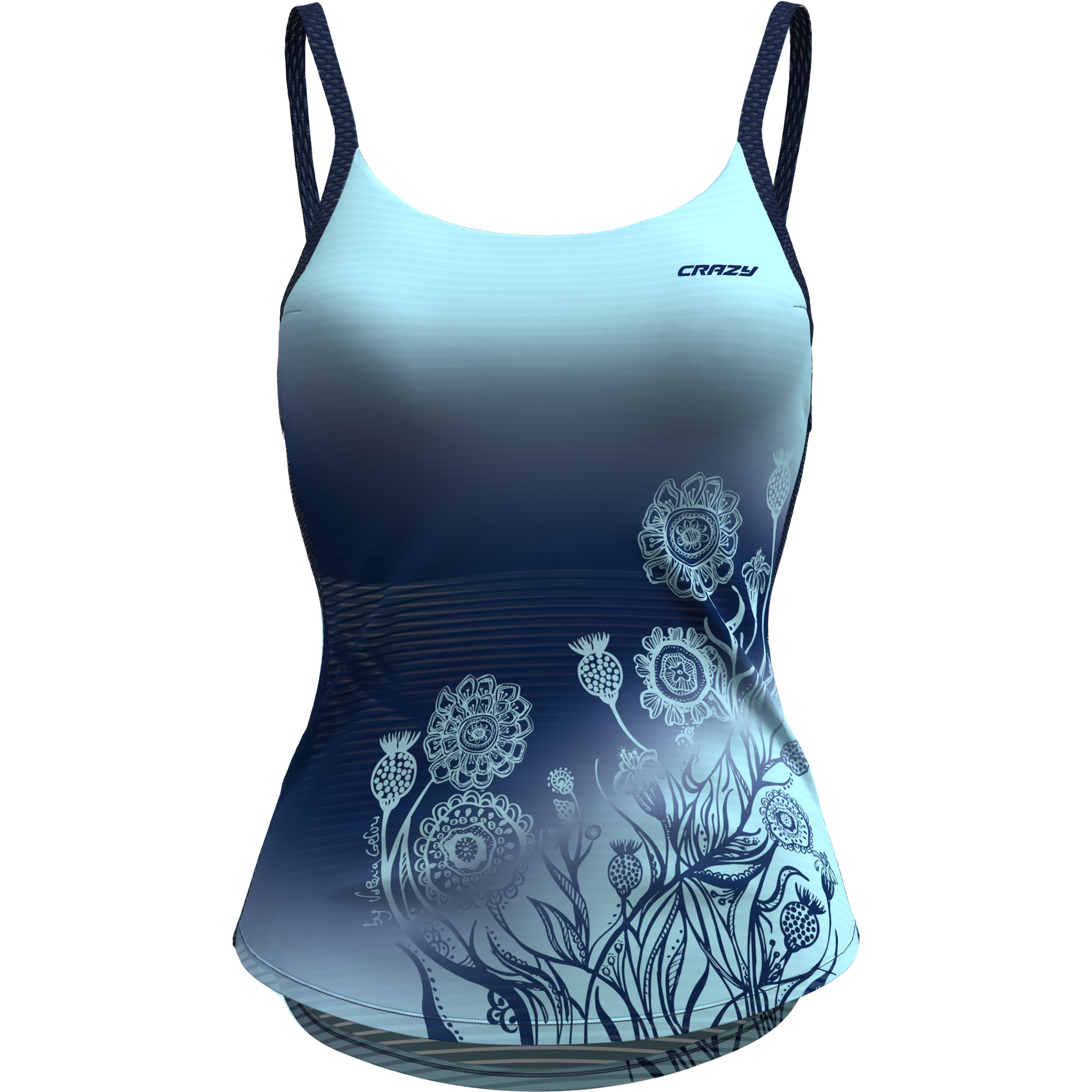 Crazy Shiny Top Damen Tanktops blau Größe M Trekking Elastisch