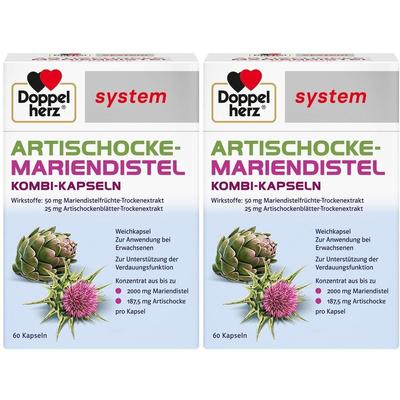 Doppelherz Artischocke-Mariendistel system Weichk. 2x 2x60 St Weichkapseln