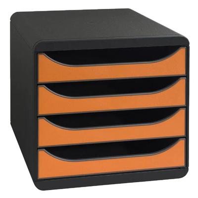 Exacompta 310788D Schubladenbox Big Box, 4 offene Schubladen, Iderama - Orange