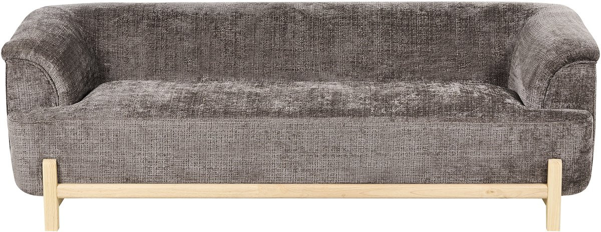 Beliani Modern Driezitsbank - Bruin - Chenille