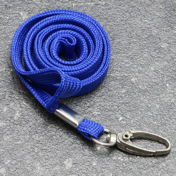 SPRINTIS 100 Unités - Lanyard, largeur 10 mm bleu   avec clip mousqueton, polyester