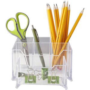D.RECT Schreibtisch-Organizer 009109, Acryl, 5 Fächer, transparent
