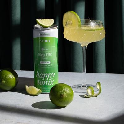 VenaCBD.com Happy Tonix 10mg THC Seltzers   Lime