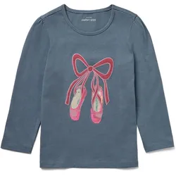 Tchibo - Kinder-Langarmshirt mit Puffärmeln - Mädchen - Gr. 110/116 - blau