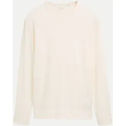 Langarmshirt mit Waffelstruktur Weiß L
