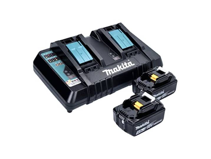 Power Source KIT avec 2x Batteries 5 Ah + Chargeur double DC18RD Makita 18 V