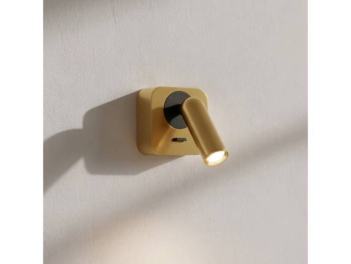 ideal lux Ideal Lux LED-Wandstrahler Bean, messingfarben, Breite 7 cm Bean, messing / gold, für Wohn- / Esszimmer, Metall, Modern