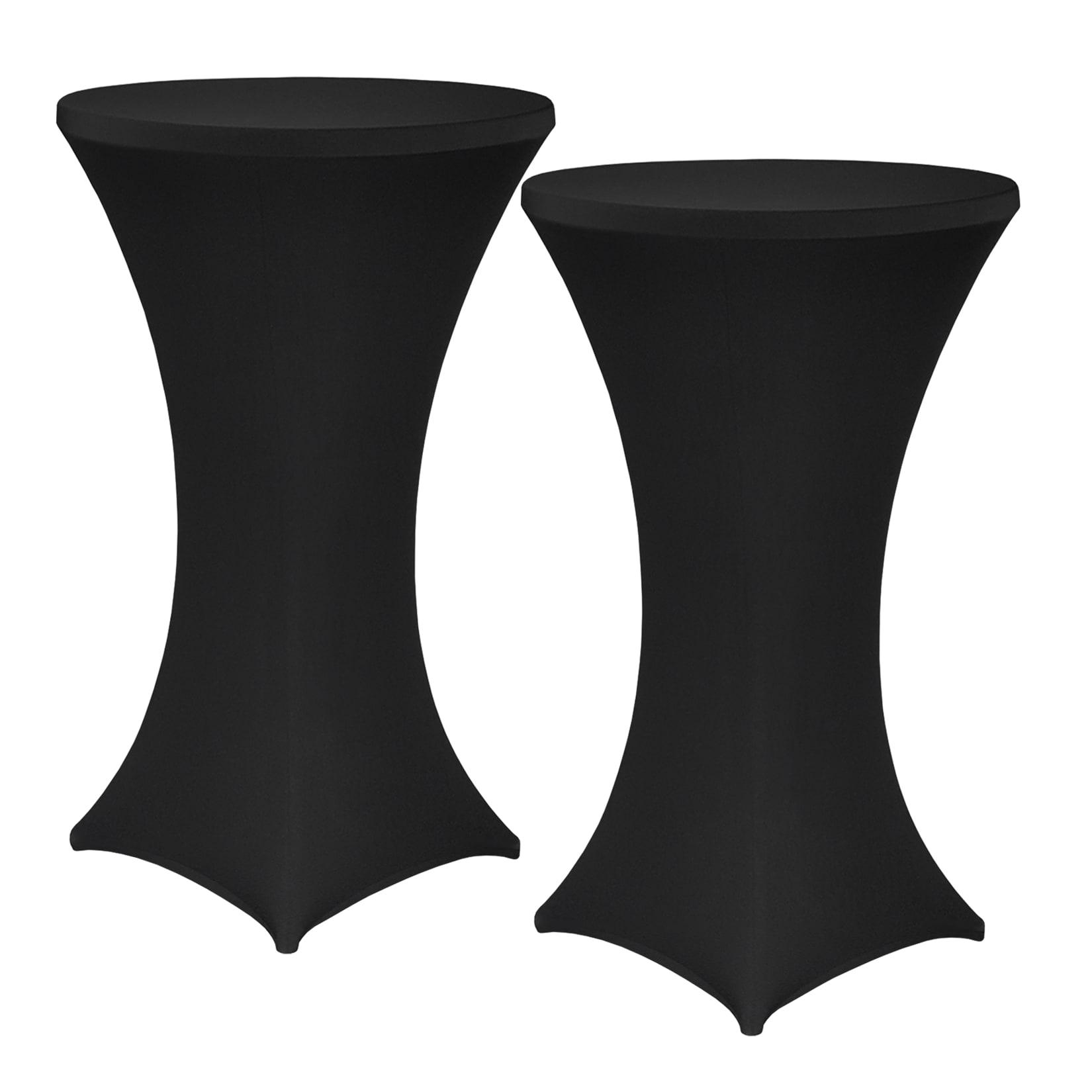 NYVI Stehtischhusse NYVIGala - Elastische Stretchhusse für Stehtische & Bistrotische Farbe:Schwarz;Größe:Ø 60-65 cm - 2er Set