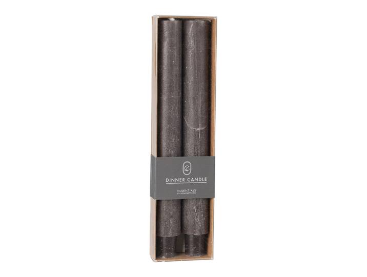 Stabkerzen 2er-Set für Kerzenhalter, edle Kerzen, grau, 3 x 25 cm
