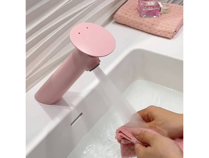Robinet de lavabo rose fini cuivre, mitigeur eau chaude et froide rose, robinet de lavabo à levier unique