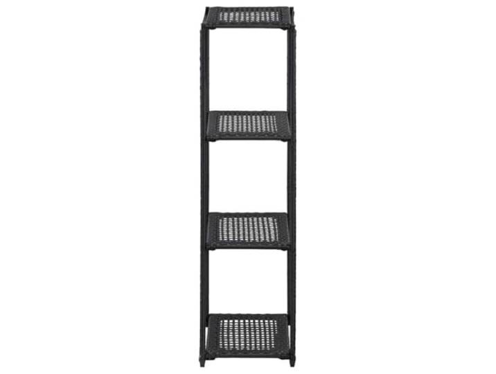 KGHERMDF Poly Rattan Regal Schwarz 30x30x120 cm Vielseitig Einsetzbar, Leicht Zu Reinigen, Einfacher Aufbau, Platzsparend