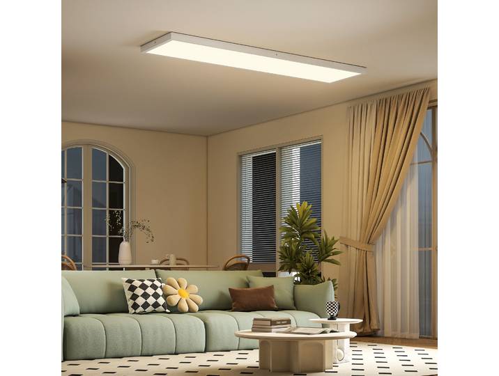 HOMCOM Lot de 4 Plafonniers Blanc Réglables 3000K/4000K/6000K