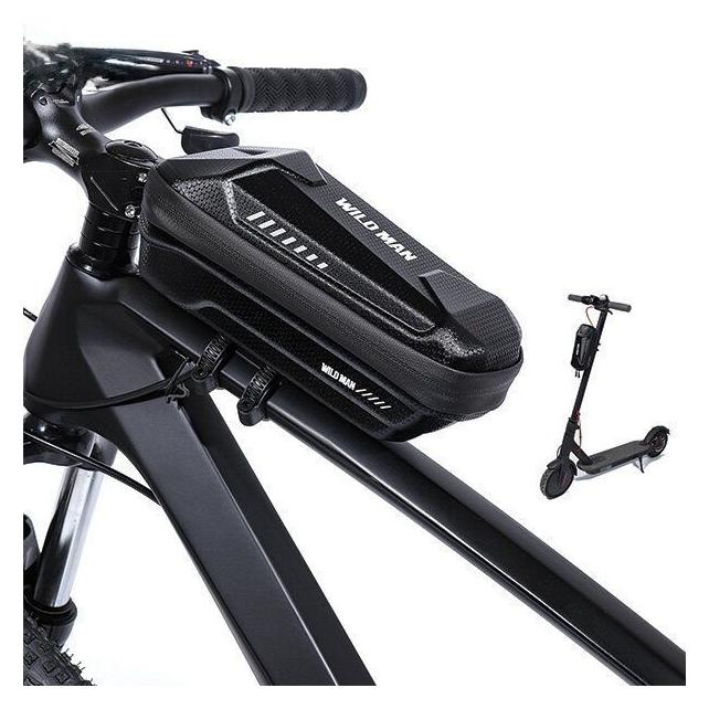 Wildman Bicycle accessory traveling bag for bike frame with zipper 1L XS5 black (1 l, Rahmentasche) (59962642)