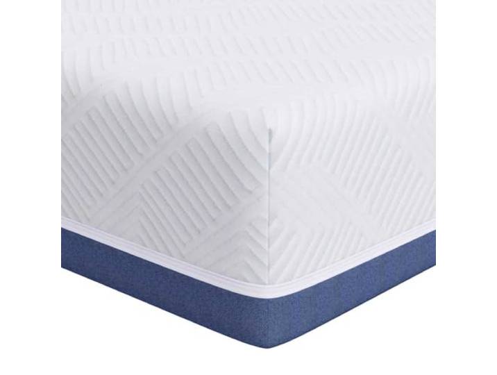 Matratze mit Memory-Schaum, Gelschaum, Weiß und Blau, 140 x 190 cm Gelschaum, Wärmeableitung, leichte Unterstützung, festes Gefühl, pflegeleicht, Jacquard-Stoff, Stil