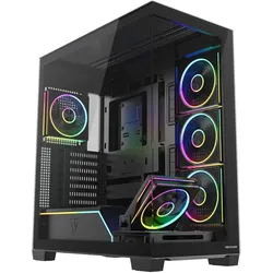 Modecom Obudowa Volcano Stellar Plus Argb Midi 5f Black (ATX, mATX, Mini-ITX), PC Gehäuse, Schwarz