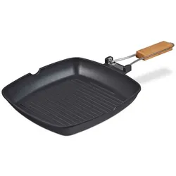 Relaxdays Grillpfanne Induktion Hellbraun,Schwarz