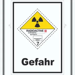 HB-Druck Aufkleber radioaktive Stoffe Gefahr Radioactive II-GELB A4 (210x297mm)