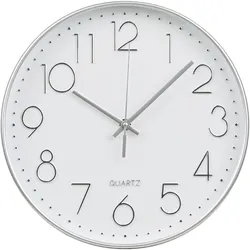Wanduhr Lalibela Wall Clock Silberfarben/Weiß Ø ca. 30cm