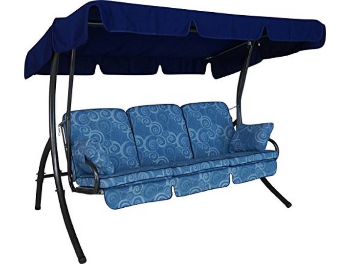 ANGERER Hollywoodschaukel Comfort grau-blau geblümt
