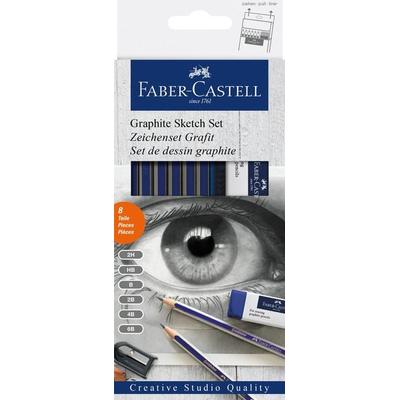 Faber-Castell Bleistifte Zeichenset Goldfaber, 6er Set mit Radiergummi und Spitzer
