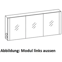 Artiqua LED-Spiegelschrank, Graphit Struktur quer, 071-SET-2-16-RA-401 071-SET-2-16-RA-401