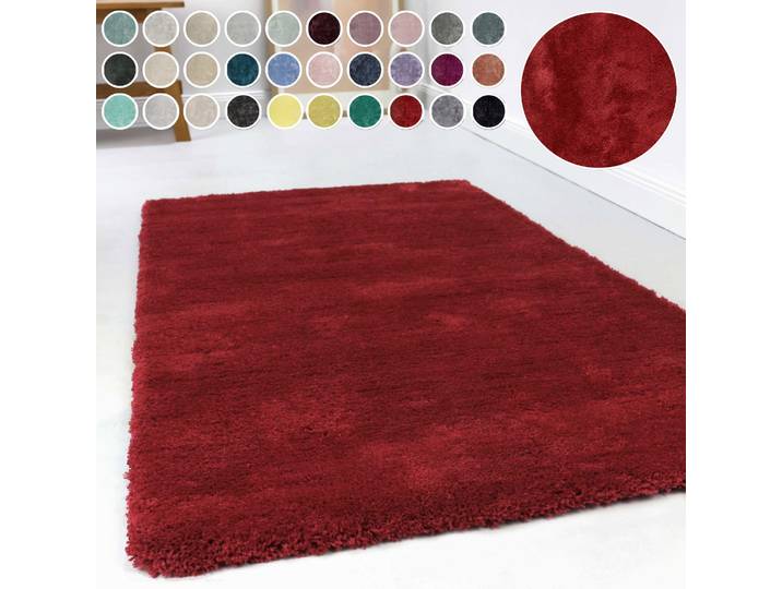 Hochflor-Teppich ESPRIT Relaxx ESP-4150 , rot, H:25mm Ø:120cm, Kunstfaser, Teppiche, Hochflor-Teppich, Wohnzimmer, sehr grosse Farbauswahl, weicher dichter Hochflor