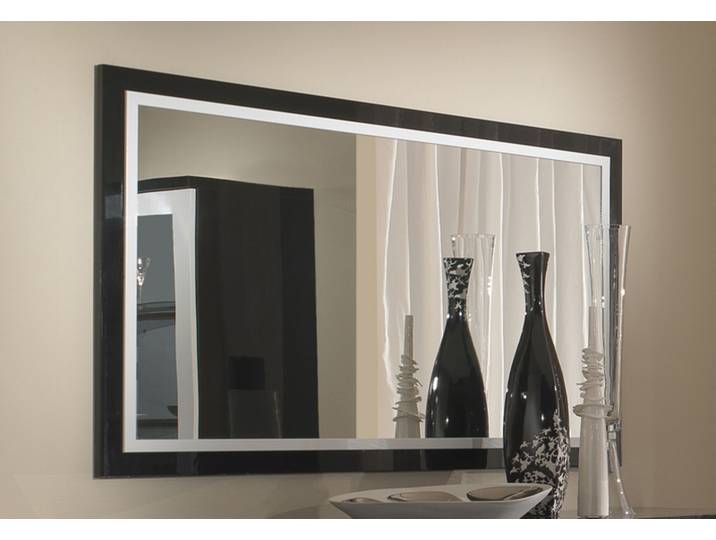 Miroir Roma laqué bicolore Noir/blanc - Basika