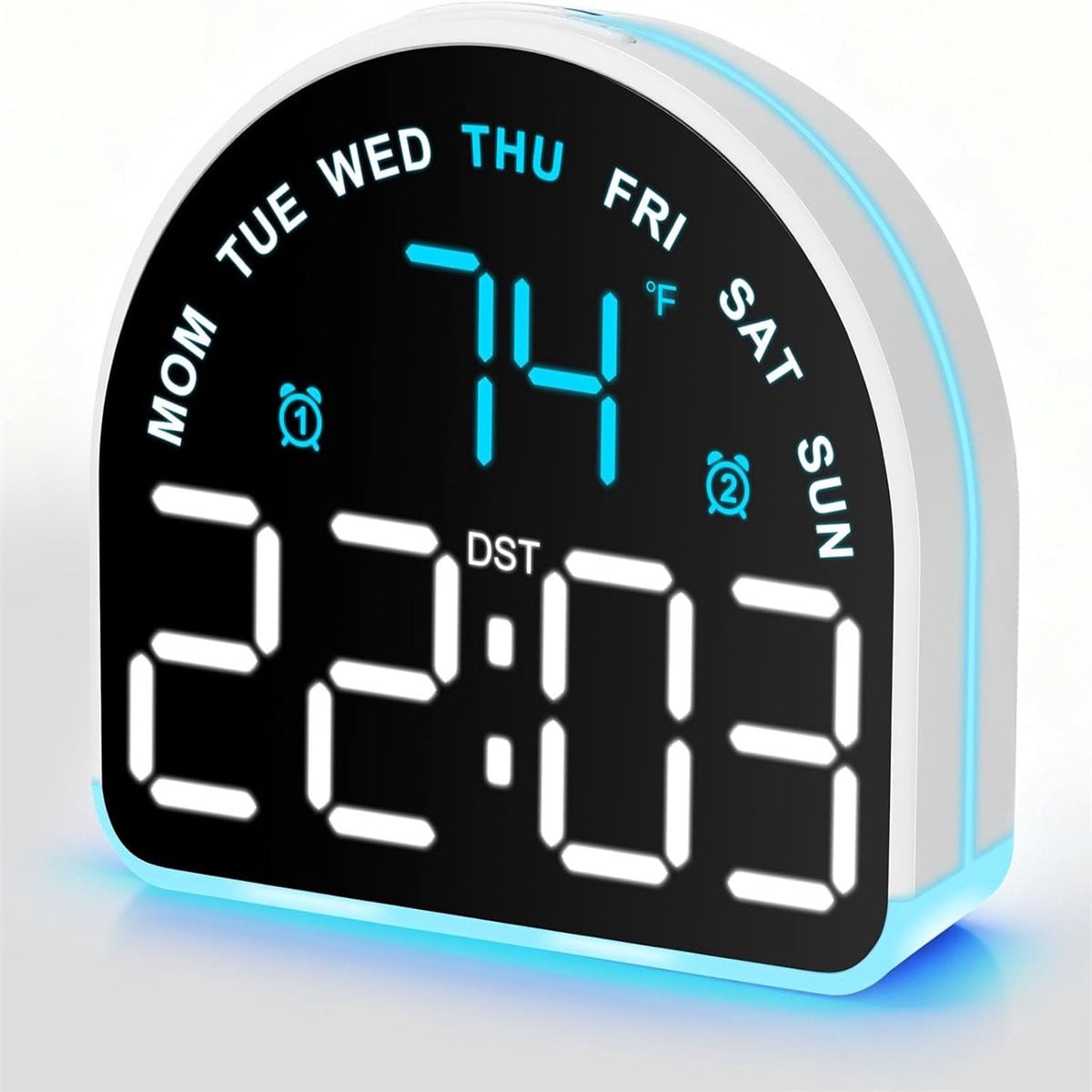 Ynkkvre Digitale LED Bureauwekker met Temperatuurweergave en Sfeerlicht