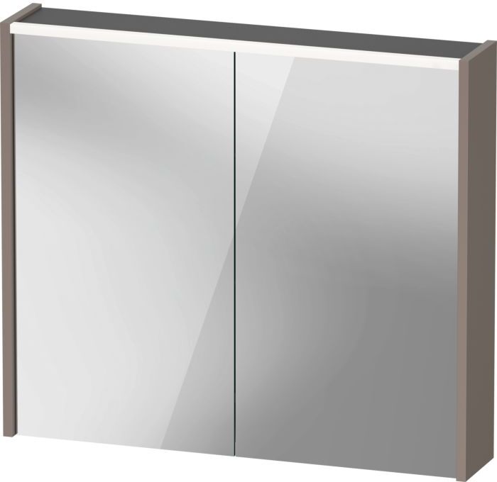 Duravit D-Code Spiegelschrank Verspiegelt DC7106043430000 800x700x148, Basalt Matt, Steckdose, LED
