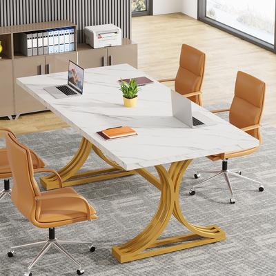 1Easylife 5FT Conference Meeting Table for 4 People,Rectangular Training Table Business Table for Conference Room