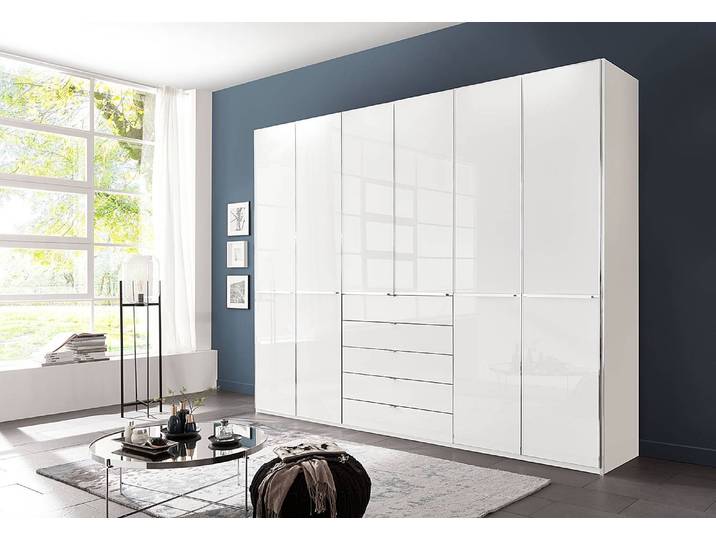 Drehtürenschrank 295 x 236cm Weiß/Weiß