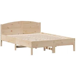 vidaXL Massivholzbett ohne Matratze 135x190 cm Kiefernholz