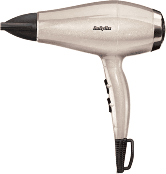 Secador - BaByliss 5914PE, 2000 W, 3 Niveles de temperatura, 2 Velocidades, Negro/Oro/Oro Rosa