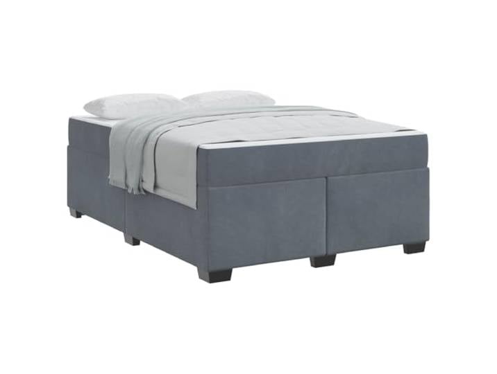 KTHLBRH Polsterbett, Dunkelgrau, 160 x 200 cm Premium-Samt, Stoffstruktur, rechteckiges Design, einfach zu kombinieren
