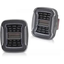 VOLL LED Upgrade Design Rückleuchten Set passend für Chrysler Jeep Wrangler YJ 91-96 / TJ 96-06 schwarz/weiß dynamisch