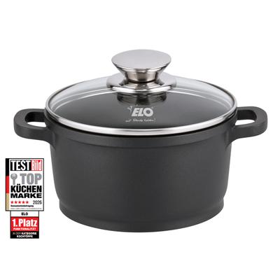 Kochtopf ELO "Alucast", schwarz, H:8,8cm Ø:16cm, Töpfe, Kochtopf, Induktion