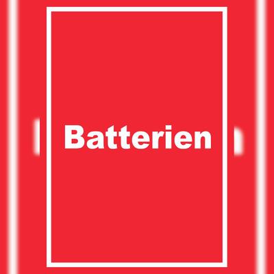 HB-Druck Batterien Mülltrennung Schild mit Text hochkant A0 Rückseite selbstklebend