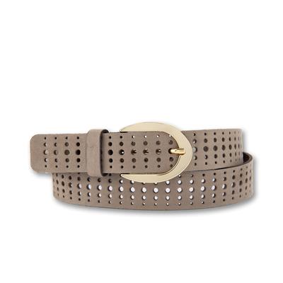 Ledergürtel BERND GÖTZ "Ledergürtel mit raffinierter Lochung für topmodische Styles", Damen, Gr. 85, beige (schlamm), Rindsleder, Gürtel Ledergürtel