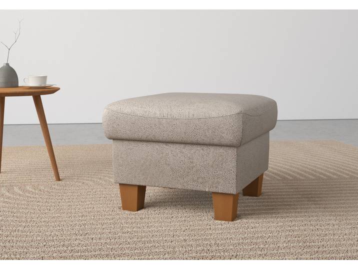 Stauraumhocker, Mikrofasern, Hellgrau, 58×48 cm, Easy Care, Klassisch, Home Affaire